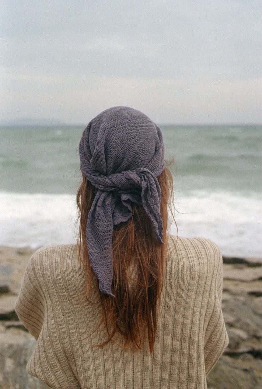 EULALIA fine knit scarf / organic cotton / berry lassi