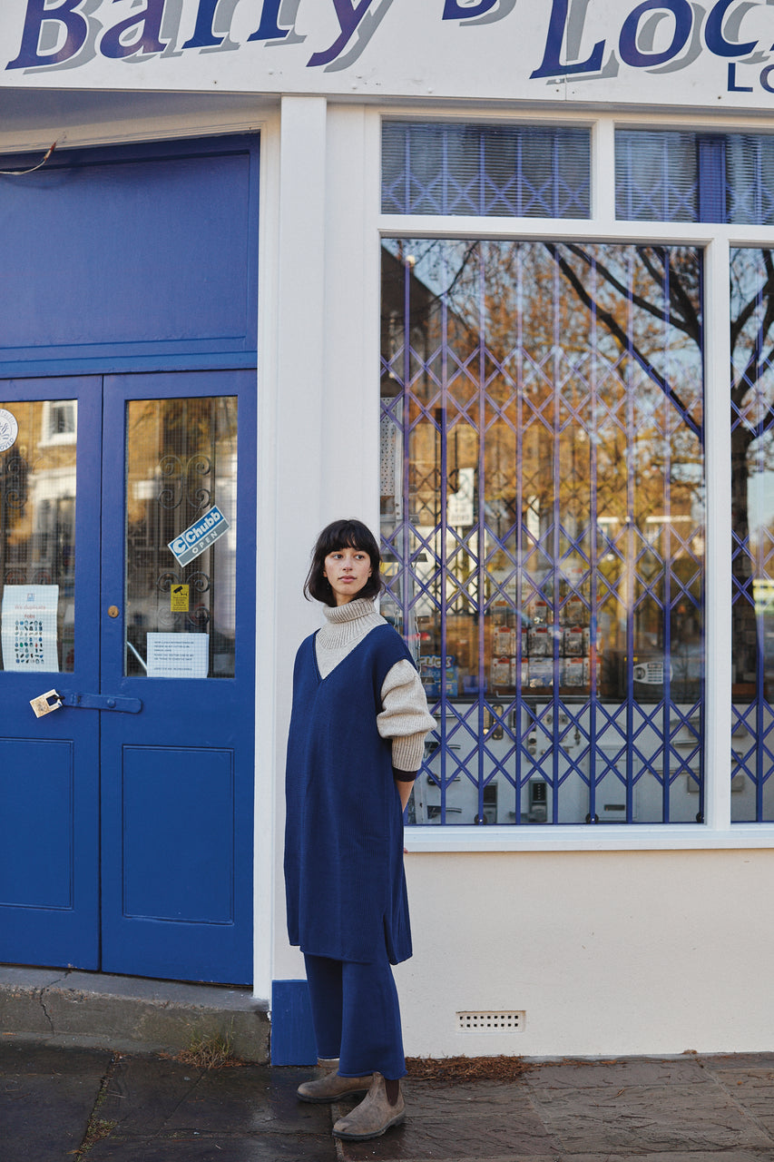 ZULMA vest dress / organic cotton / midnight
