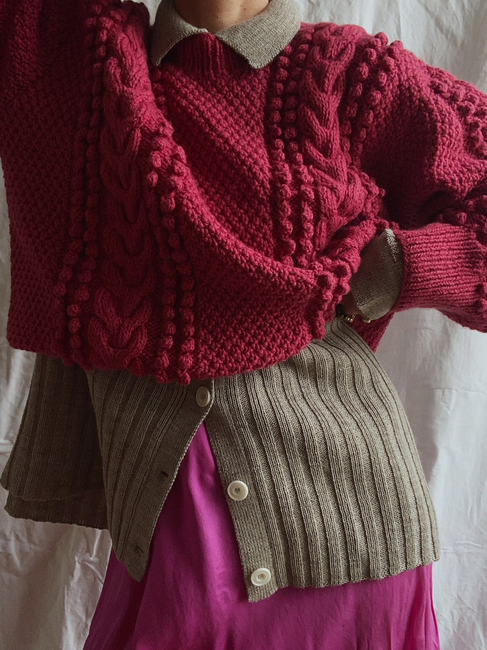 EWA jumper / highland wool / pink hibiscus