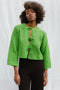 REINA cardigan / organic cotton boucle / apple