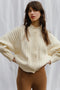 RIO ribbed cardigan / organic cotton / milk