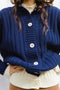 RIO ribbed cardigan / organic cotton / midnight