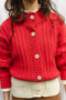 RIO ribbed cardigan / organic cotton / sweet paprika