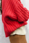 RIO ribbed cardigan / organic cotton / sweet paprika