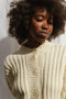 RIO ribbed cardigan / organic cotton / milk