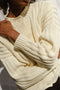 RIO ribbed cardigan / organic cotton / milk