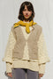 EULALIA fine knit scarf / organic cotton / golden honey & pistachio