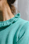FIORELLA ruffle jumper / organic cotton / turquesa