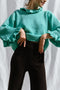FIORELLA ruffle jumper / organic cotton / turquesa