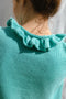 FIORELLA ruffle jumper / organic cotton / turquesa