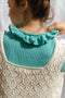 FIORELLA ruffle jumper / organic cotton / turquesa