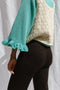 FIORELLA ruffle jumper / organic cotton / turquesa
