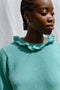 FIORELLA ruffle jumper / organic cotton / turquesa