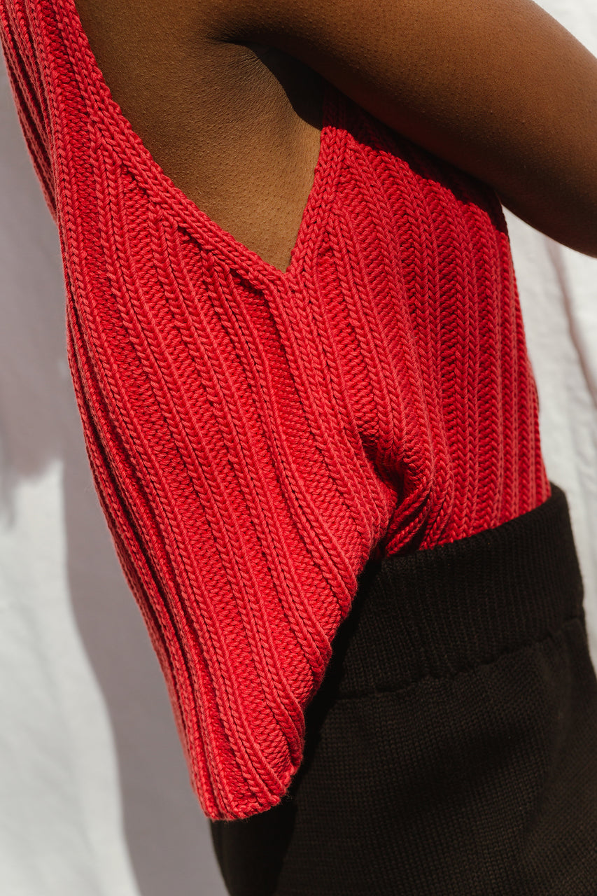 RIO ribbed vest / organic cotton / sweet paprika / samples