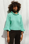 FIORELLA ruffle jumper / organic cotton / turquesa