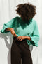 FIORELLA ruffle jumper / organic cotton / turquesa
