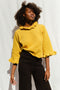 FIORELLA ruffle jumper / organic cotton / golden honey