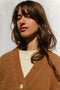 VALERIA cardigan / organic cotton / carob