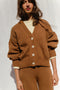 VALERIA cardigan / organic cotton / carob