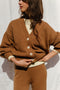VALERIA cardigan / organic cotton / carob