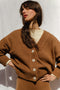 VALERIA cardigan / organic cotton / carob
