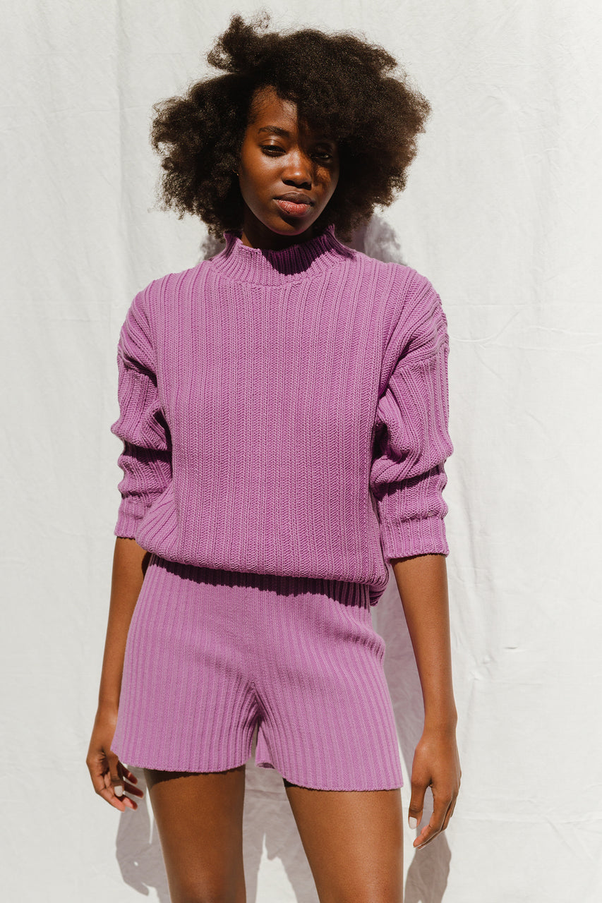 RIO ribbed jumper / organic cotton / summer lilac