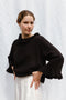 FIORELLA ruffle jumper / organic cotton / black