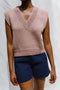 LUNES v-neck vest / organic cotton / magnolia blossom