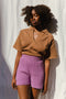 AMBRA top / organic cotton / carob