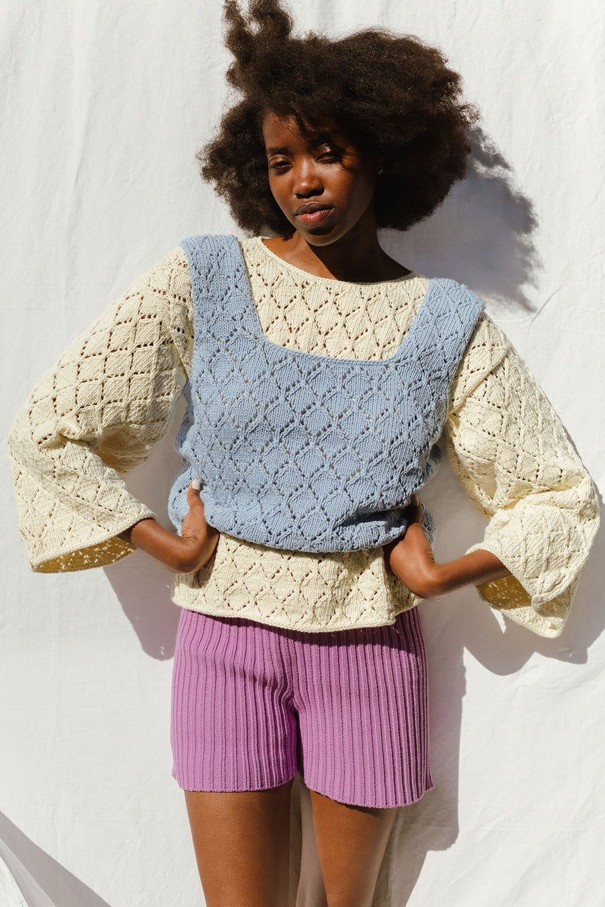 LINA vest / organic cotton / the sea