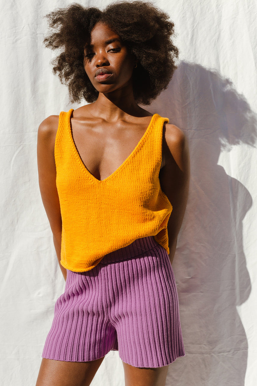 SOLITO vest / organic cotton / kumquat