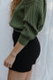 OTTILIA ribbed cardigan / highland wool / winter moss