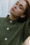 OTTILIA ribbed cardigan / highland wool / winter moss