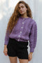 MINI EWA chunky cardigan / highland wool / jacaranda