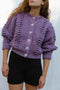MINI EWA chunky cardigan / highland wool / jacaranda