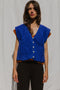 TIO vest cardigan / highland wool / sapphire