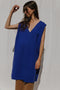 ZULMA vest dress / highland wool / sapphire