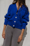 VALERIA cardigan / highland wool / sapphire