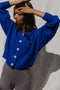 VALERIA cardigan / highland wool / sapphire