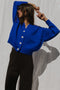 VALERIA cardigan / highland wool / sapphire