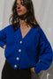 VALERIA cardigan / highland wool / sapphire