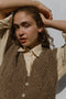 TIO vest cardigan / highland wool / walnut