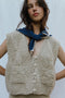 TIO vest cardigan / highland wool / wild oat