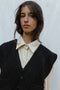 TIO vest cardigan / highland wool / black