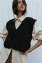 TIO vest cardigan / highland wool / black