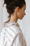 ZULEMA round neck ruffle blouse / indian cotton / multi stripe