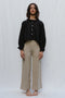 ZULEMA MINI v-neck ruffle blouse / indian linen / black