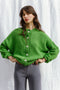 CARMEN cardigan / organic cotton boucle / apple