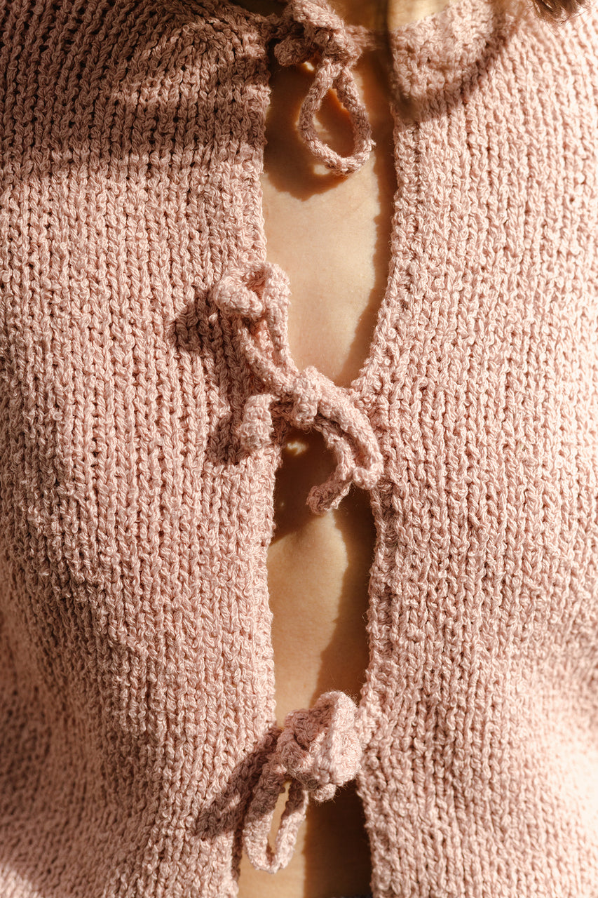 REINA cardigan / organic cotton boucle / rosado / samples