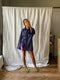 SANTIAGO big shirt / organic indian cotton / night sky stripes